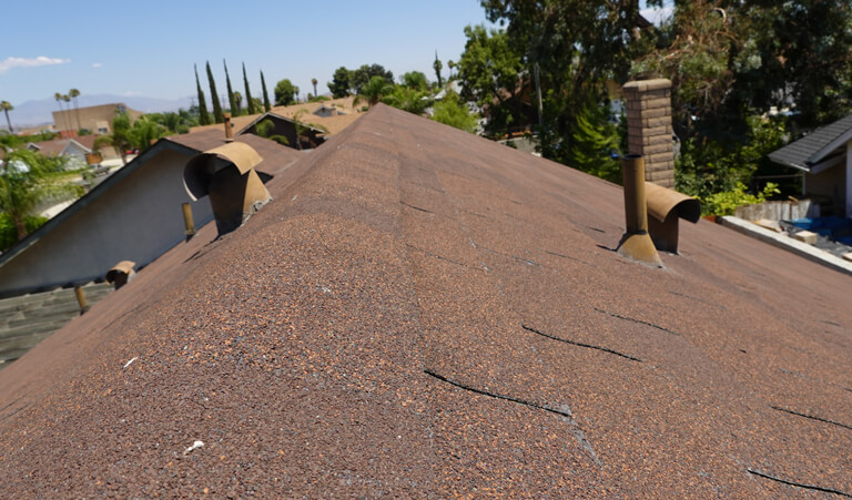 A roof that has been damaged by the rain.